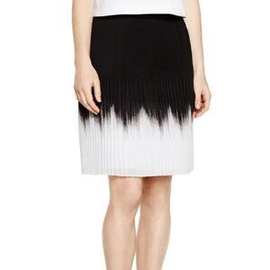 White House Black Market Black & White Ombre Pleated Skirt